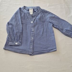 OshKosh B'gosh Blue and White Checkered Button Down Shirt